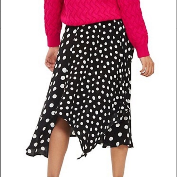 Topshop Polka Dot Midi Skirt - Picture 2 of 4